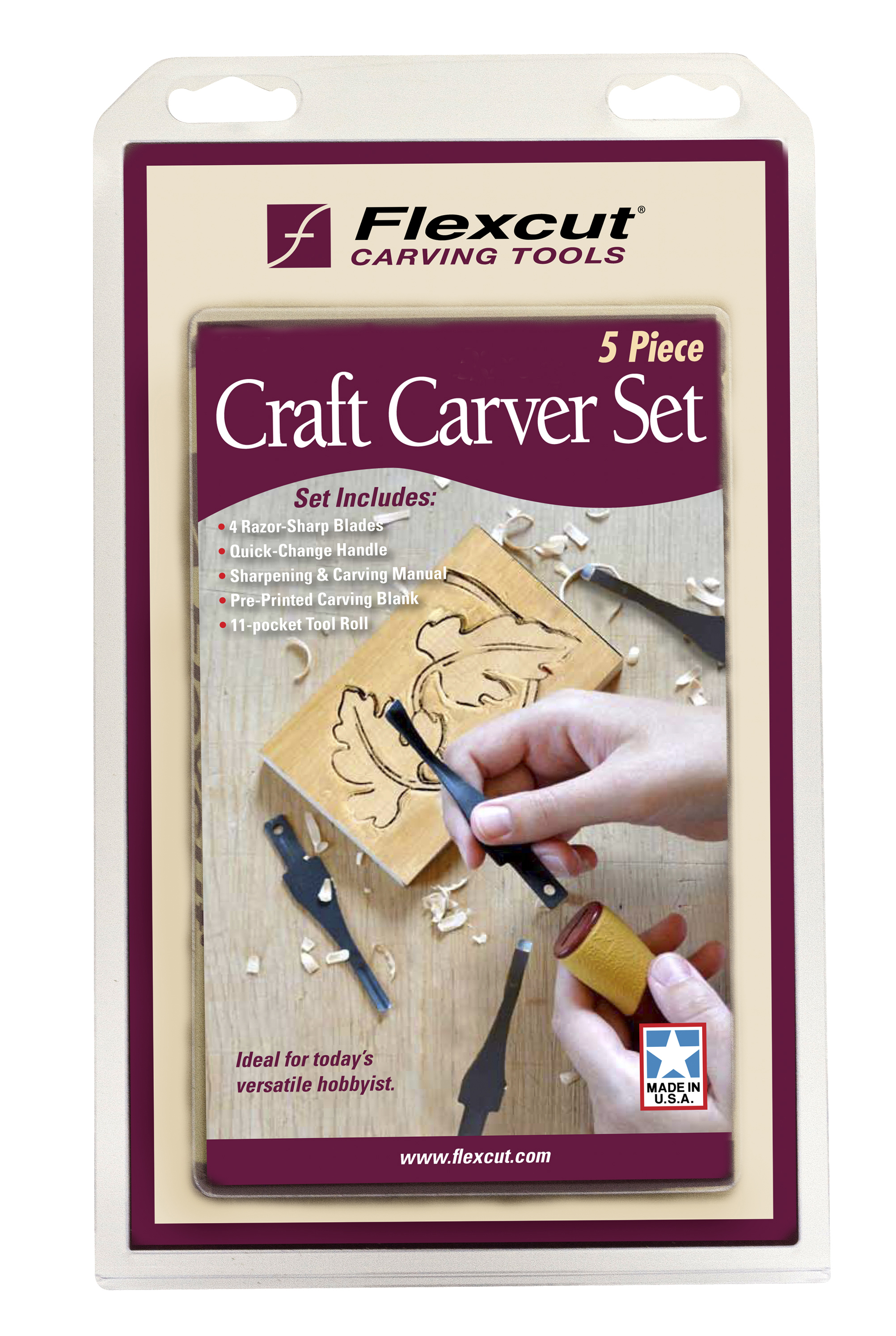 Flexcut Beginners 5-Piece Palm Handled Carving Tool Set