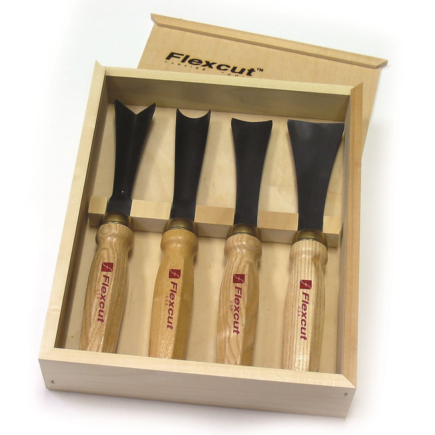 Flexcut SK735 Scalpello Per Intaglio Legno - Lama Maccheroni 7/16" (11 Mm) In Acciaio Al Carbonio 1095