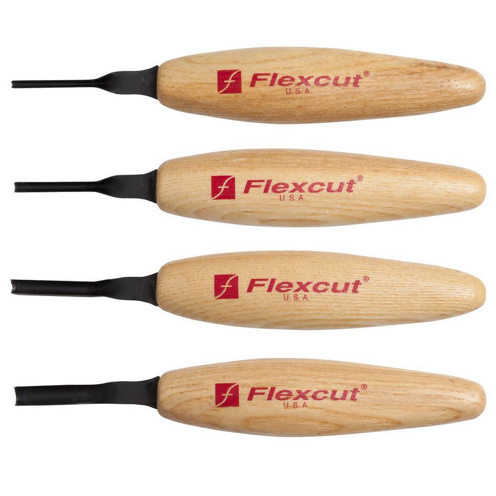 Flexcut Carving Tools, Mallet-Carving Chisels and Gouges for Woodworking,  Sculptor's Set of 4 (MC175)