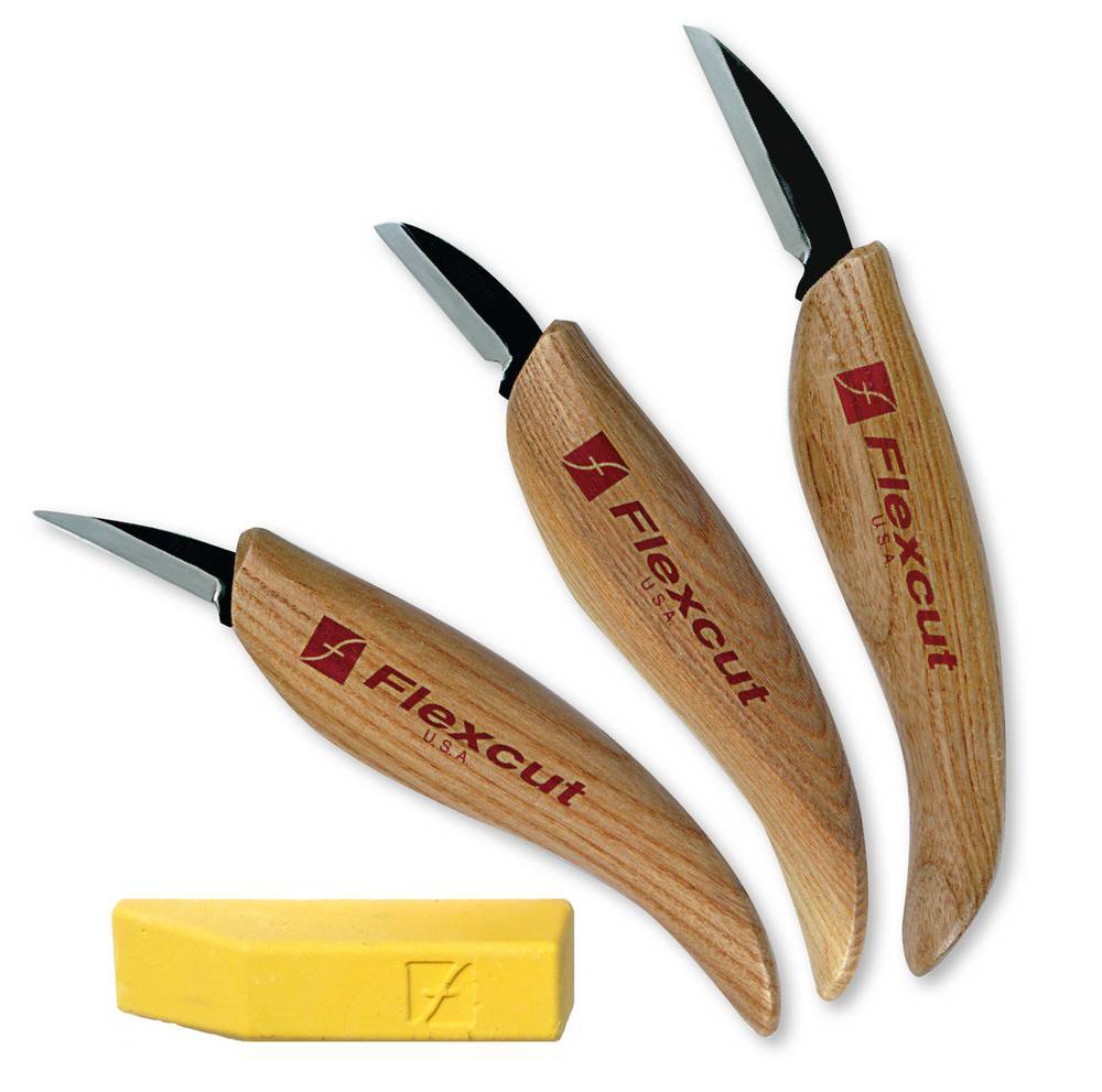 Flexcut #KN500 3-Knife Starter Carving Set 