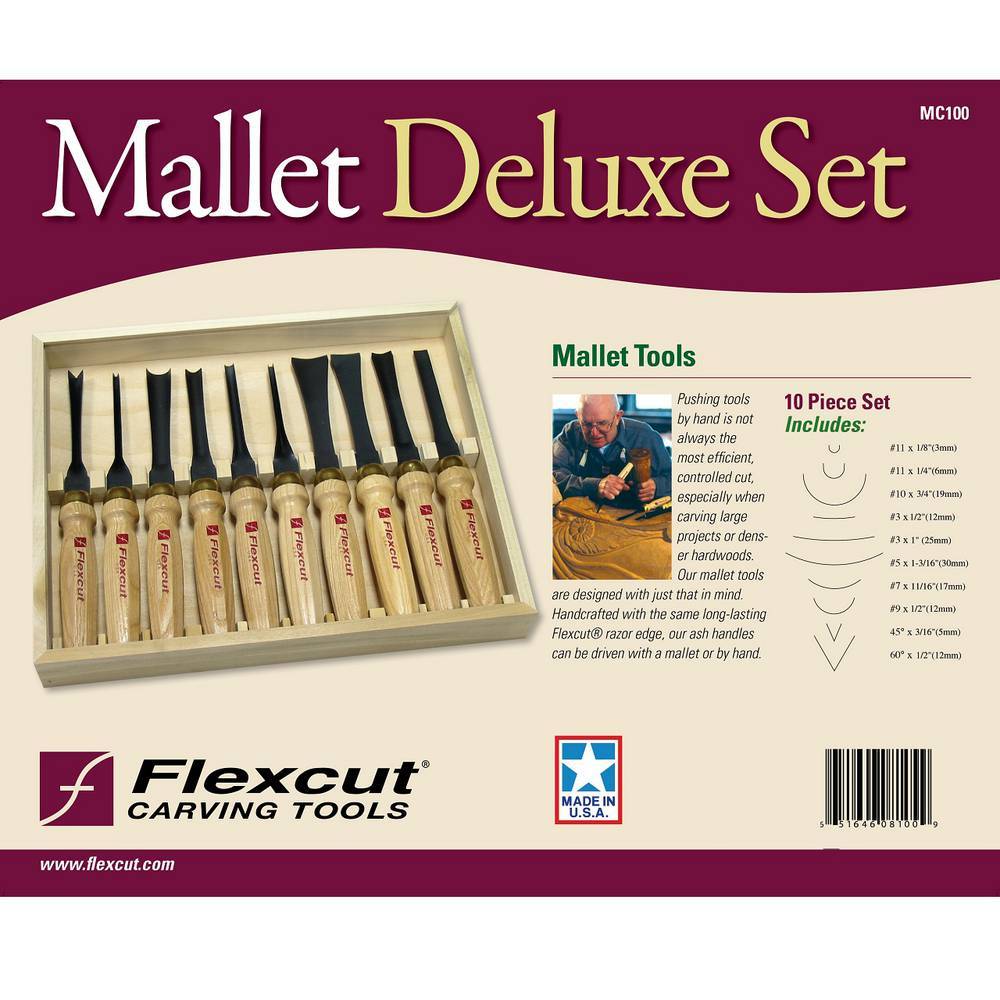 Flexcut Mallet Deluxe Tool Set Tool Set 10 Piece